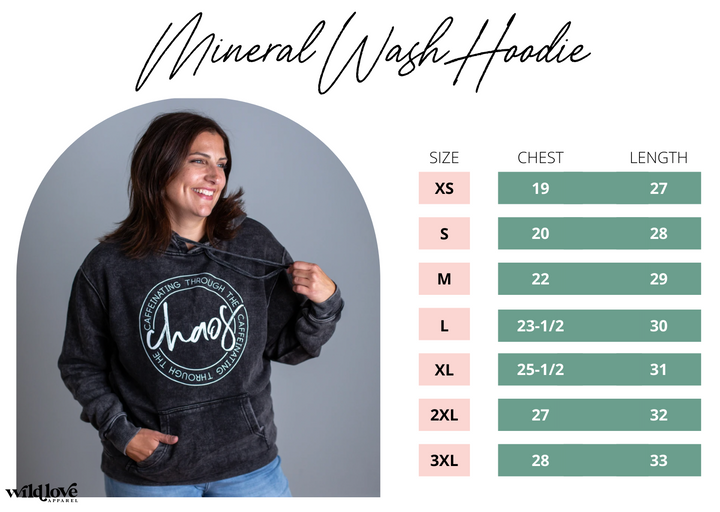 Coffee and Self Love Mint Pigment-Dyed Hoodie  |  Silver Shimmer Ink