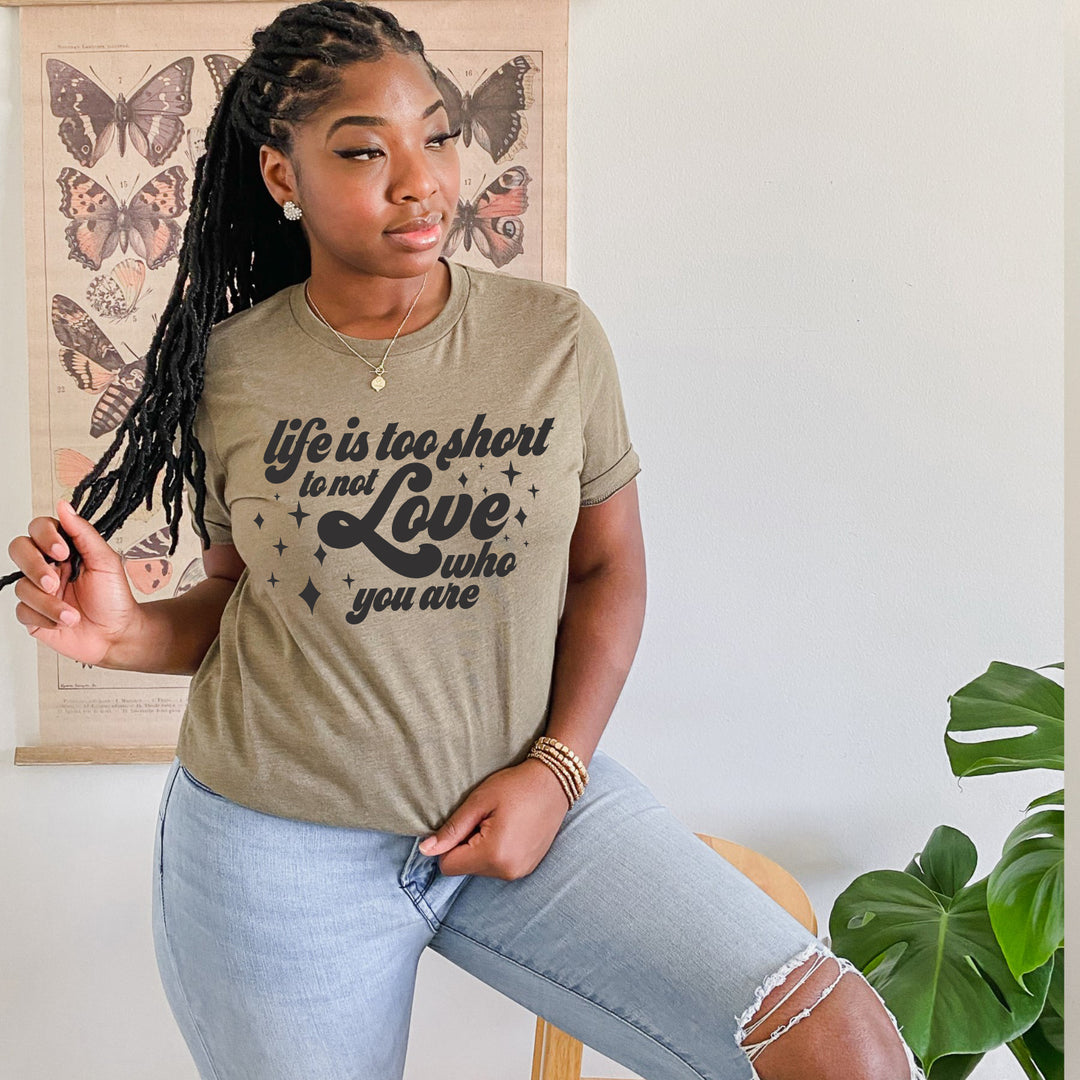Life Is Too Short Heather Olive Tee
