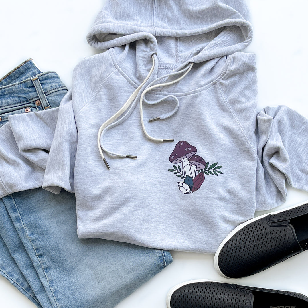 Mystic Mushroom Gray French Terry Hoodie  |  Jewel Tones