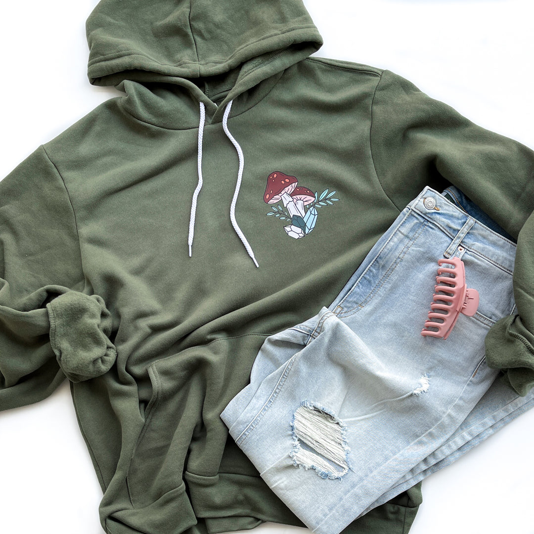 Mystic Mushroom Military Green Hoodie  |  Natural Tones