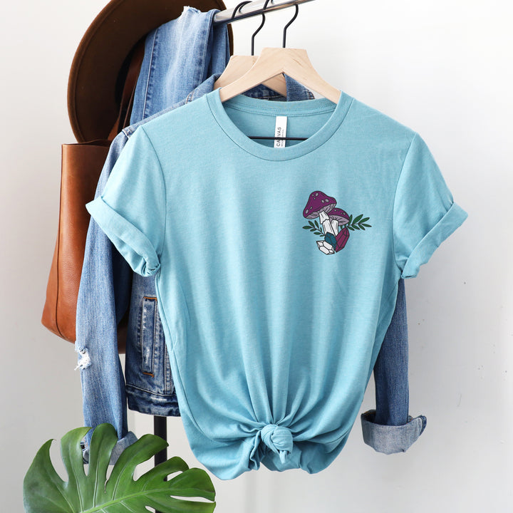 Mystic Mushroom Heather Blue Lagoon Tee  |  Jewel Tones