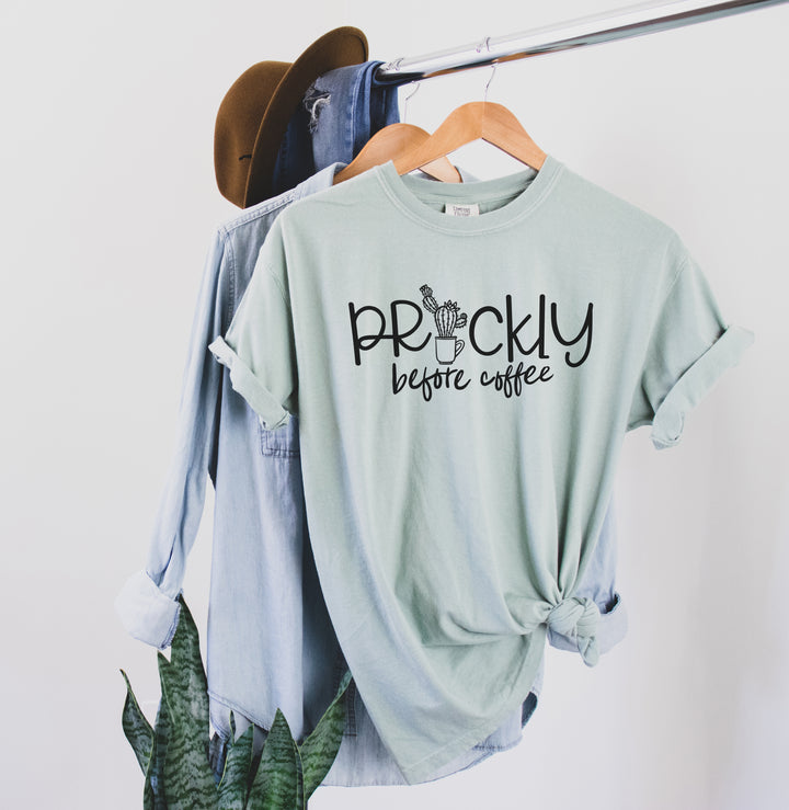 Prickly Before Coffee Bay Garment-Dyed Sleeve Tee