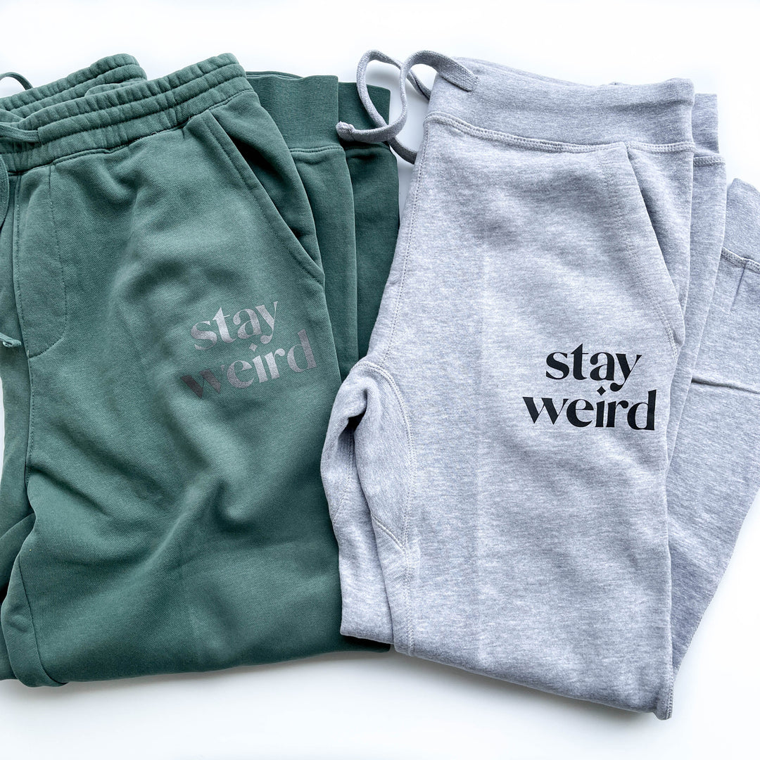 Stay Weird Alpine Green Pigment Dyed Joggers