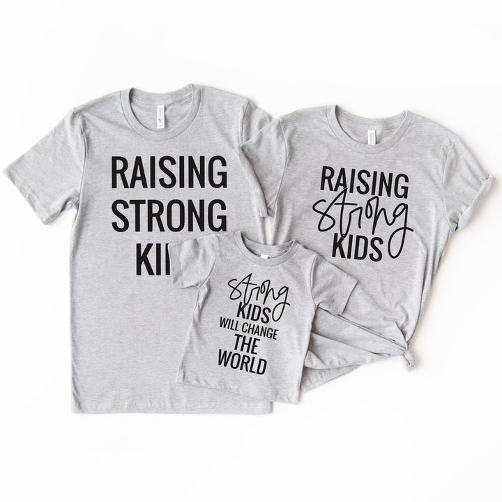 Raising Strong Kids (script) Athletic Gray Tee