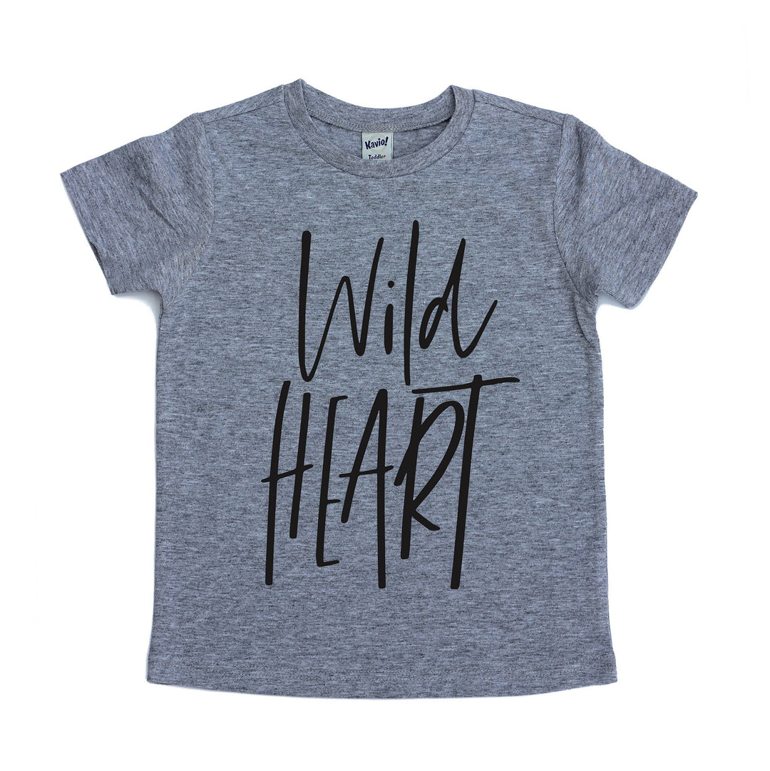 Wild heart gray kids tee
