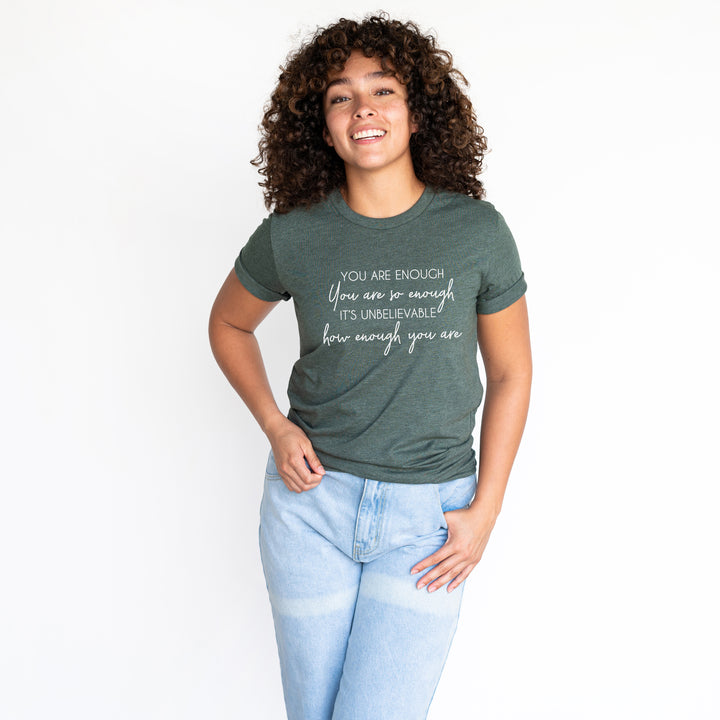 You Are So Enough Heather Blend Tee