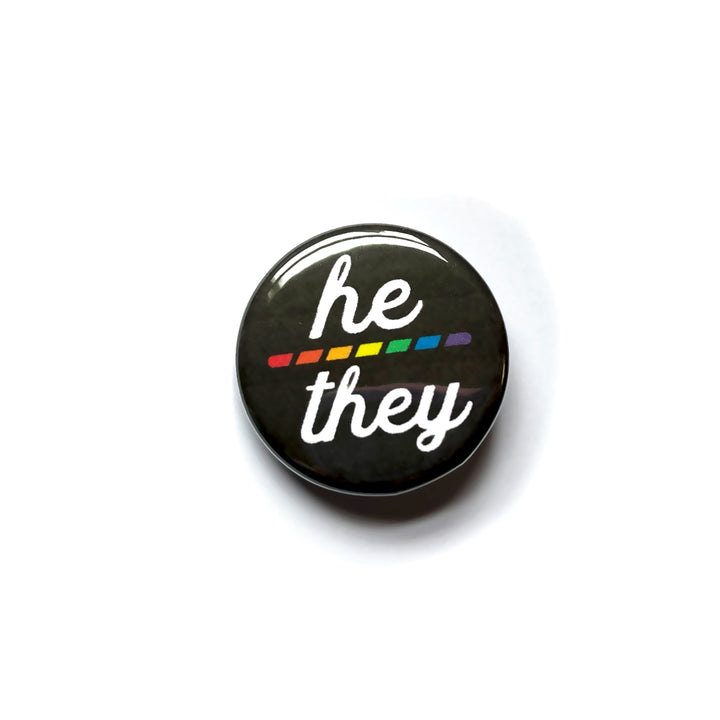 Pronoun Pinback Buttons  |  Featured Brand
